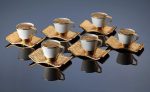 White and Gold Vintage Turkish Tea and Coffee Cups