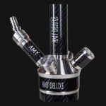 Amy Deluxe SS21.01 Carbonica Force شيشة, a high-end stainless steel and carbon fiber hookah with smooth airflow, adjustable diffuser, and elegant design