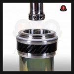 Amy Deluxe SS21.01 Carbonica Force شيشة, a high-end stainless steel and carbon fiber hookah with smooth airflow, adjustable diffuser, and elegant design