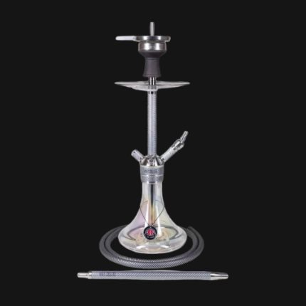 Amy Deluxe SS21.01 Carbonica Force شيشة, a high-end stainless steel and carbon fiber hookah with smooth airflow, adjustable diffuser, and elegant design