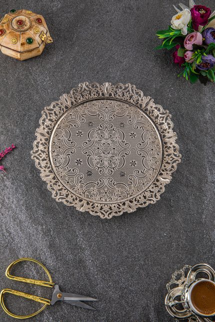 copper color, Embroidered Tray, Copper