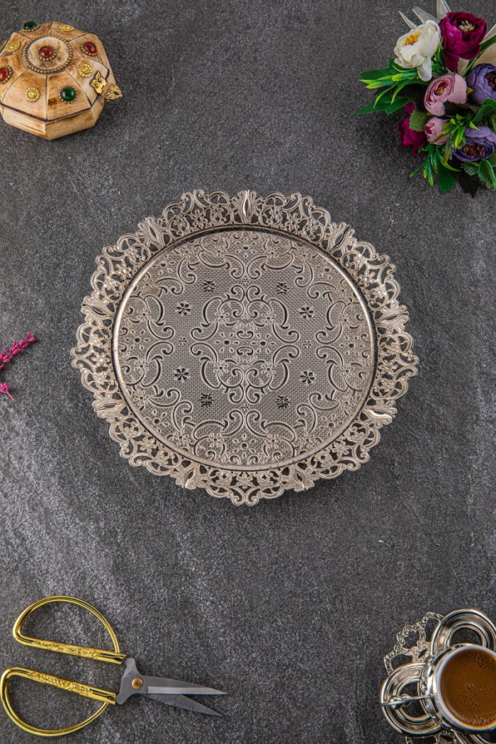 copper color, Embroidered Tray, Copper