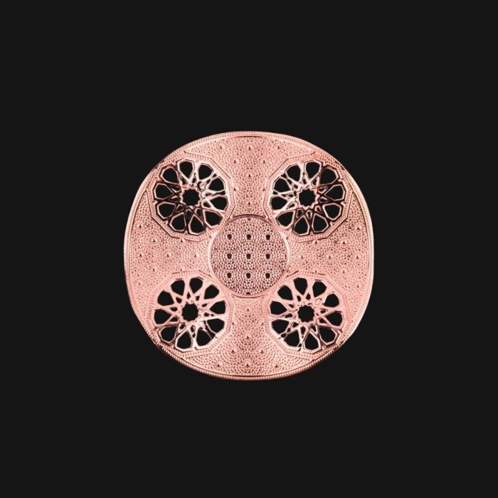 Nisa Cup Set, Rose Gold Metal Holders and saucers