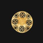 Gilded design, Gilded design Cups with Embroidered Metal Holders and Saucers Set | Black-Gold