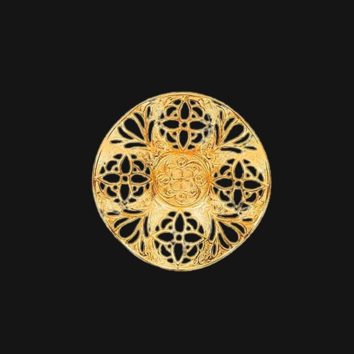 Gilded design, Gilded design Cups with Embroidered Metal Holders and Saucers Set | Black-Gold