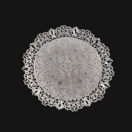 Silver color, Embroidered Tray | Silver
