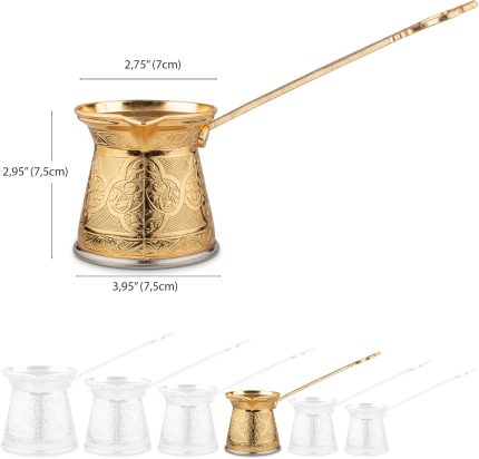 Turkish coffee pot, gold color