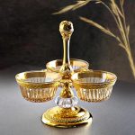 Triple Glass Bowl Set | Glass- Gold