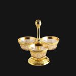 Triple Glass Bowl Set | Glass- Gold