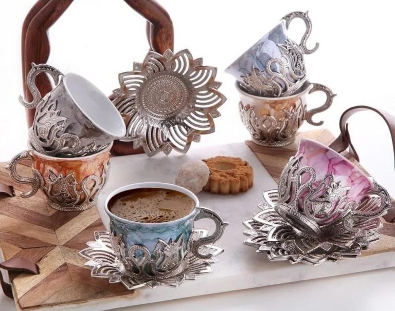 marble silver cup set
