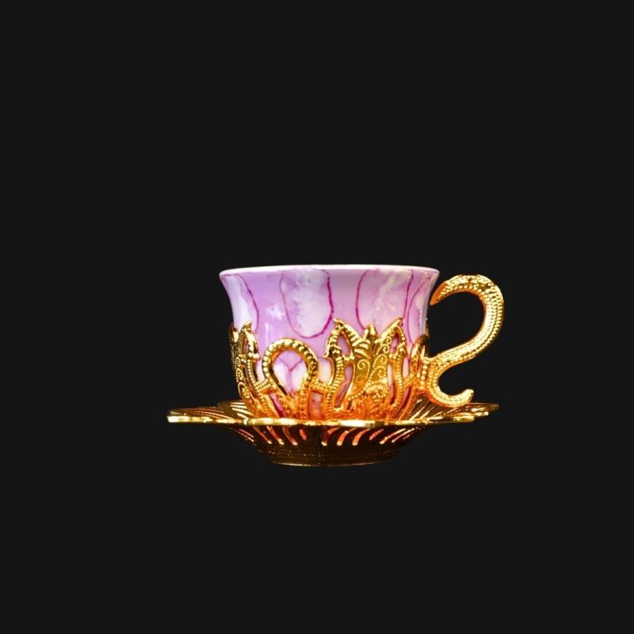 multicolored coffee cup Set | gold
