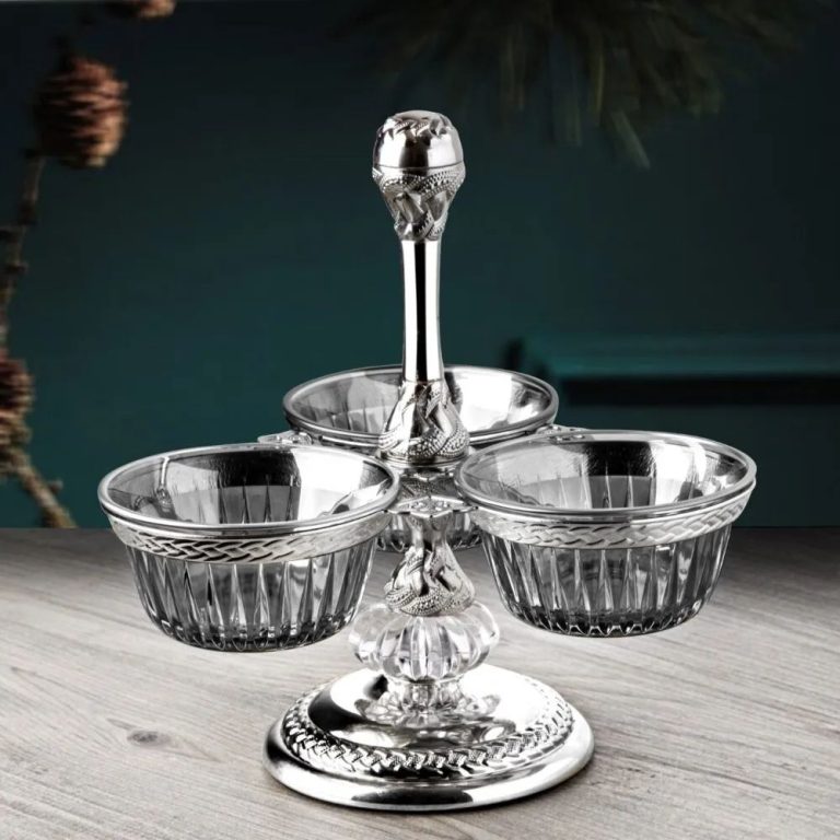 Gold Triple Snack Bowl