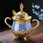 Authentic Fancy Sugar Bowl | Gold-Baby Blue
