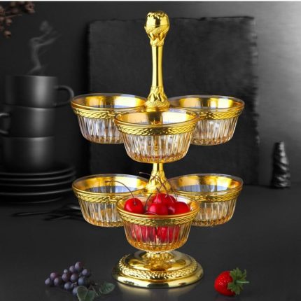 2 tier plates in gold