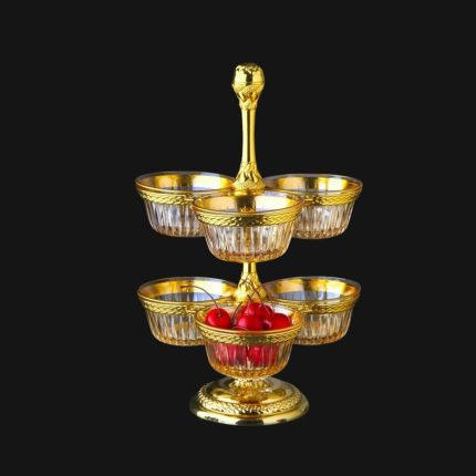 2 tier plates in gold