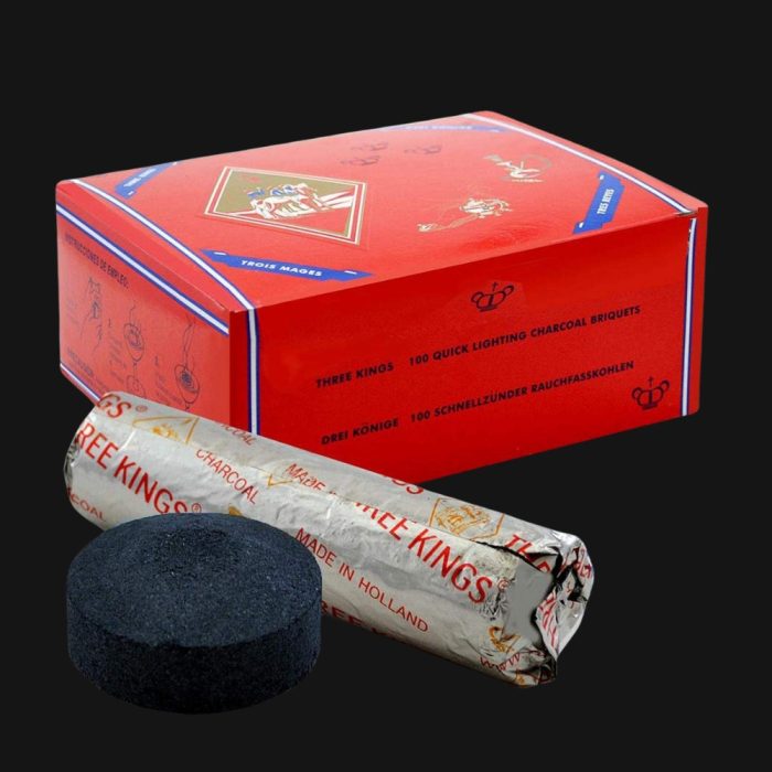 3 Kings Charcoal 33mm – Quick-lighting hookah charcoal for smooth shisha sessions