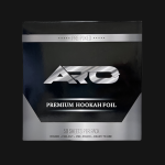 ARO Hookah Foil: 50 pre-cut and pre-poked sheets with 0.3-micron thickness, designed for even heat distribution and enhanced shisha sessions